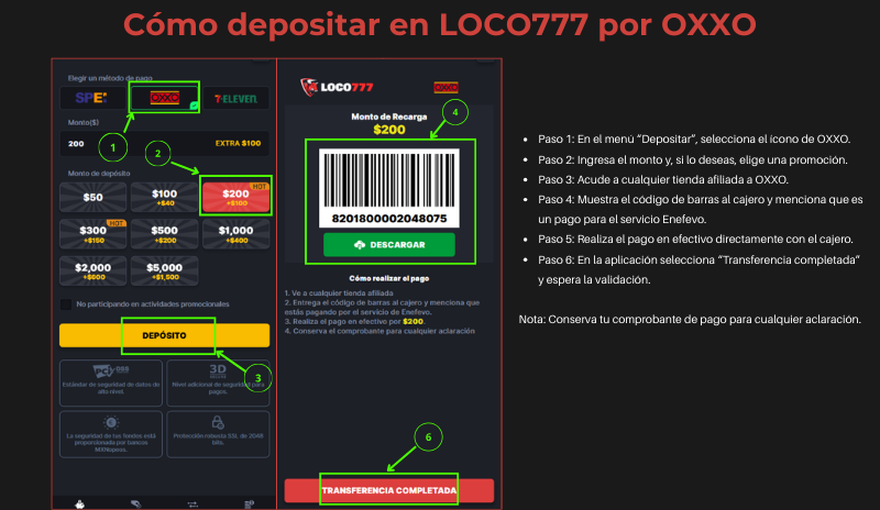 Cómo Depositar y Retirar Dinero en LOCO777: Guía Detallada 4 Cómo depositar en Loco777 por OXXO